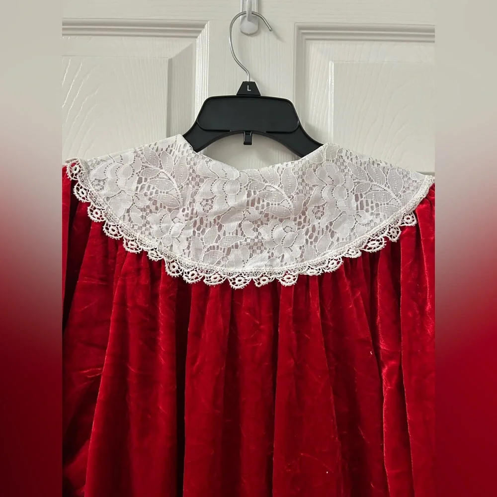 Vintage Komar SZ L Velvet Lace Bow Red - Picture 10 of 12